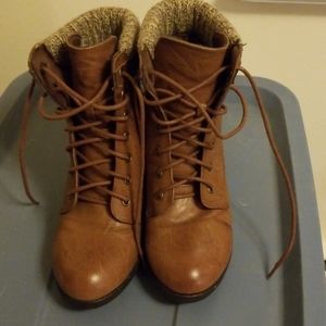 Mia Faux Leather Ankle Boots
